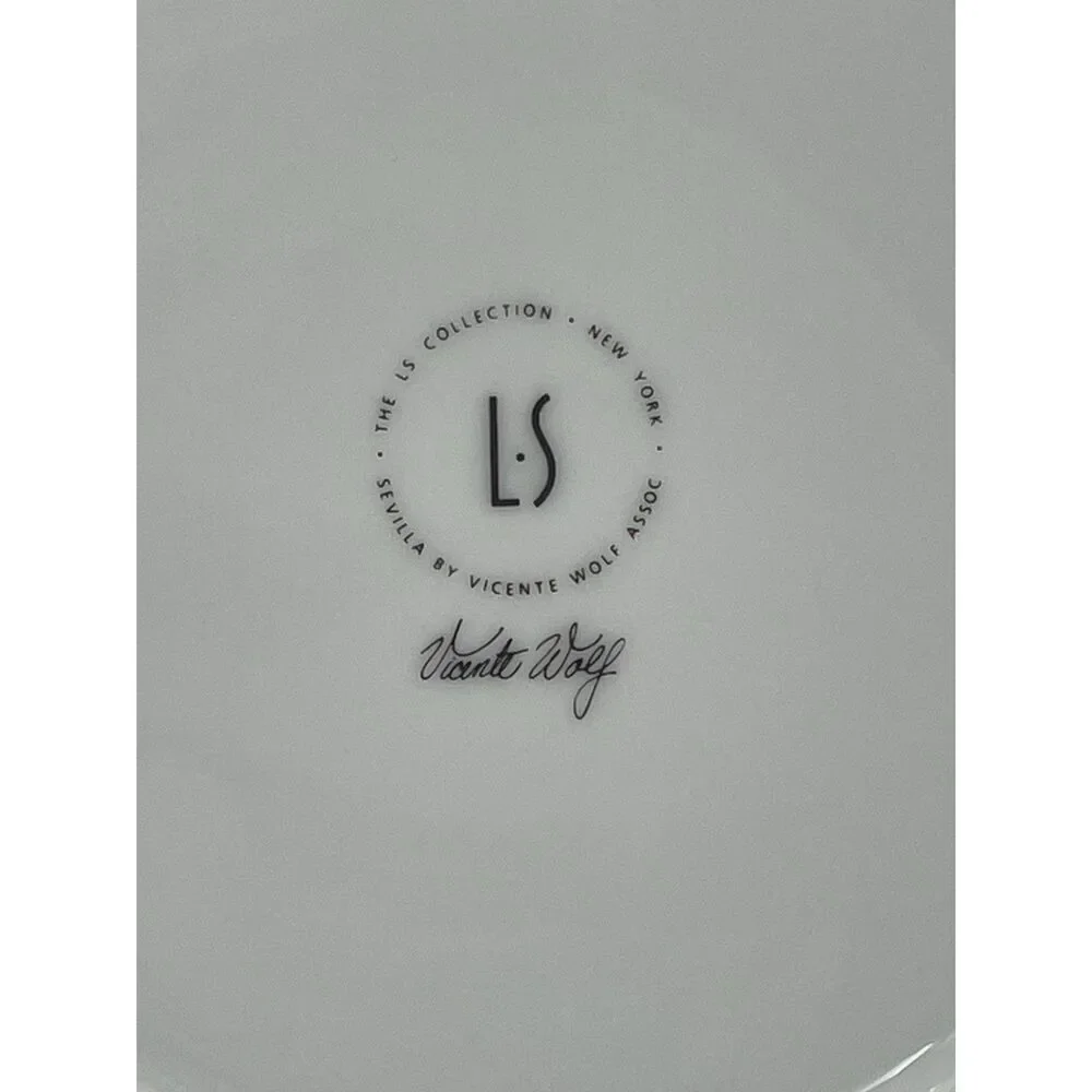 LS Collection Sevilla By Vicente Wolf Metallic Scrolls Salad Plate 7 3/4”